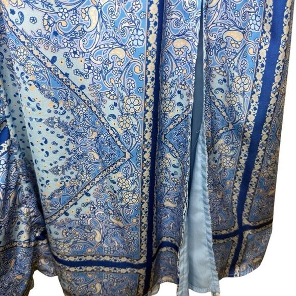 Vici Blue Paisley Sweetheart Midi Dress Size S Coastal Cowgirl - Picture 6 of 13